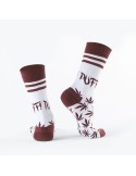 White men\'s socks with leaves SM38 - Online store - Boutique